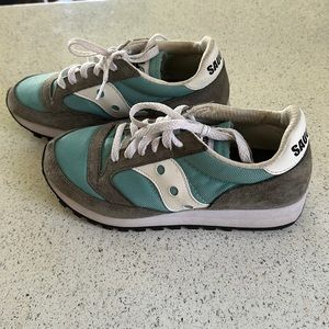 Saucony Women's Aqua and Charcoal Sneakers